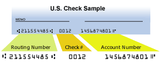 Bank Routing Number placement on a check